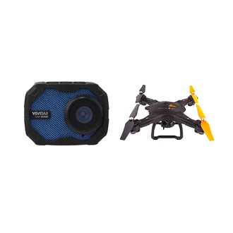 Vivitar SkyView Wifi HD Drone w/ 12.1MP Waterproof Go Cam